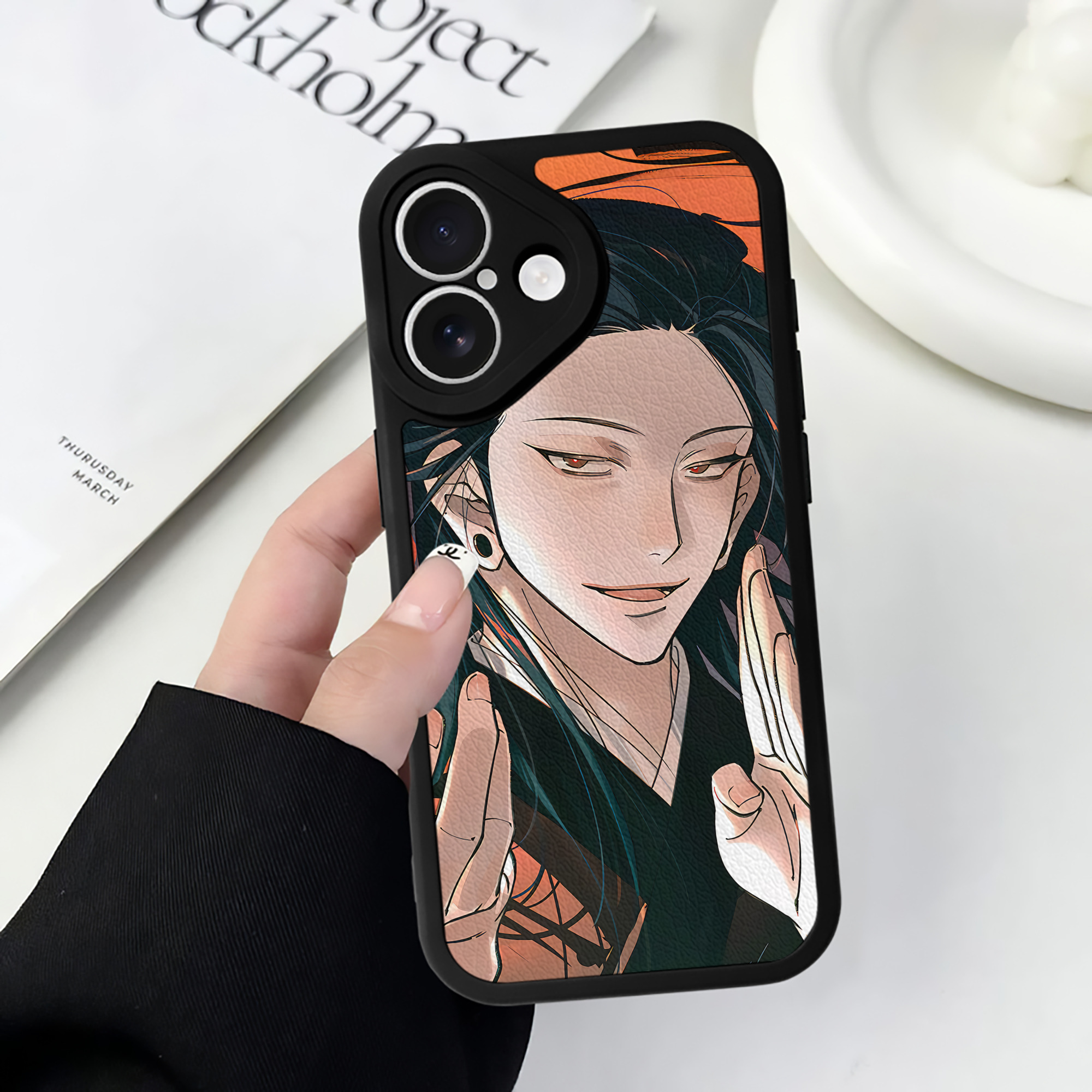 （画像用） 呪術廻戦 Jujutsu Kaisen 【iPhone 16シリーズ対応】シリコンスマホケース（レザー調） 材質：シリコン